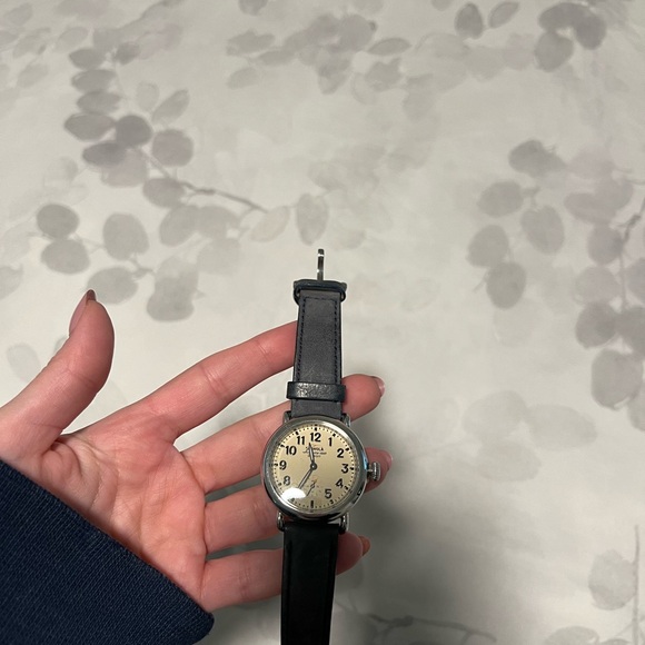 Women Shinola watch with navy leather band - Picture 2 of 3